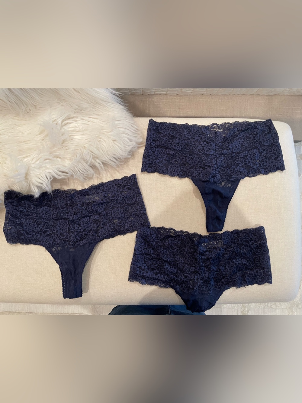 Soma Navy Lace Bralette & Matching Panties - Picture 9 of 15
